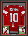 Framed Autographed/Signed DeAndre Hopkins 35x39 Arizona Red Football Jersey JSA COA