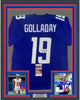 Framed Autographed/Signed Kenny Golladay 35x39 New York Blue Football Jersey JSA COA