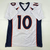 Autographed/Signed Jerry Jeudy Denver White Football Jersey JSA COA