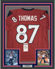 Framed Autographed/Signed Demaryius Thomas 35x39 Houston Red Football Jersey JSA COA