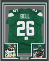 Framed Autographed/Signed Le'Veon LeVeon Bell 35x39 New York Green Football Jersey PSA/DNA COA #2
