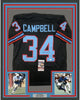 Framed Autographed/Signed Earl Campbell 35x39 Houston Black Football Jersey Beckett BAS COA