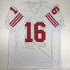 Autographed/Signed Joe Montana San Francisco White Football Jersey JSA COA