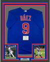 Framed Autographed/Signed Javier Baez 35x39 Chicago Cubs Blue Authentic Nike Baseball Jersey Fanatics COA