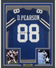 Framed Autographed/Signed Drew Pearson 35x39 Dallas Blue Football Jersey Tristar COA Holo Only