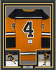 Framed Autographed/Signed Bobby Orr 35x39 Boston Yellow Hockey Jersey Beckett BAS & GNR COA
