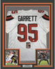 Framed Autographed/Signed Myles Garrett 35x39 Cleveland White Football Jersey JSA COA