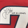 Autographed/Signed TJ T.J. Oshie 2018 SC Champs Washington Custom Red Hockey Jersey Beckett BAS COA
