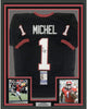 Framed Autographed/Signed Sony Michel 35x39 Georgia Black College Football Jersey JSA COA