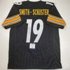 Autographed/Signed JuJu Smith-Schuster Pittsburgh Black Football Jersey Beckett BAS COA