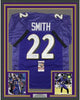 Framed Autographed/Signed Jimmy Smith 35x39 Baltimore Purple Football Jersey JSA COA