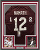 Framed Autographed/Signed Joe Namath 35x39 Alabama Crimson Tide Red College Football Jersey JSA COA