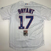 Autographed/Signed Kris Bryant Chicago Pinstripe Baseball Jersey JSA COA