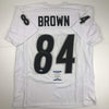 Autographed/Signed Antonio Brown Oakland White Football Jersey Beckett BAS COA