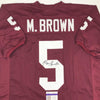 Autographed/Signed Marquise Brown Oklahoma Red College Football Jersey JSA COA