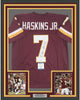 Framed Autographed/Signed Dwayne Haskins Jr. 35x39 Washington Burgundy Football Jersey Beckett BAS COA