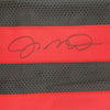 Framed Autographed/Signed Joe Montana 35x39 San Francisco Black Football Jersey JSA COA