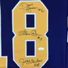 Autographed/Signed Hanson Brothers Chiefs Slap Shot Movie #18 Blue Hockey Jersey JSA COA