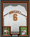Framed Autographed/Signed Ryan Mountcastle 35x39 Baltimore White Baseball Jersey Beckett BAS COA
