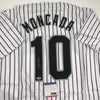 Autographed/Signed Yoan Moncada Chicago Pinstripe Baseball Jersey Beckett BAS COA