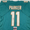 Autographed/Signed Devante Parker Miami Teal Football Jersey JSA COA
