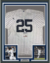 Framed Autographed/Signed Gleyber Torres 35x39 New York Pinstripe Baseball Jersey PSA/DNA COA