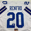 Autographed/Signed Mel Renfro HOF 96 Dallas White Football Jersey JSA COA