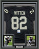 Framed Autographed/Signed Jason Witten 35x39 Las Vegas Oakland Black Football Jersey Beckett BAS COA