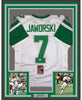 Framed Autographed/Signed Ron Jaworski 35x39 Philadelphia White Football Jersey JSA COA