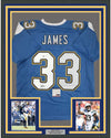 Framed Autographed/Signed Derwin James 35x39 Los Angeles LA Powder Blue Football Jersey PSA/DNA COA