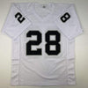 Autographed/Signed Josh Jacobs Las Vegas Oakland White Football Jersey Beckett BAS COA