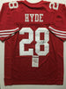 Autographed/Signed Carlos Hyde San Francisco 49ers Red Football Jersey JSA COA