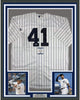 Framed Autographed/Signed Miguel Andujar 35x39 New York Pinstripe Majestic Baseball Jersey Beckett BAS COA