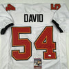 Autographed/Signed Lavonte David Tampa Bay White Football Jersey JSA COA