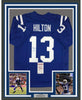 Framed Autographed/Signed TY T.Y. Hilton 35x39 Indianapolis Blue Football Jersey JSA COA