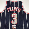 Autographed/Signed Steve Francis Houston Blue Basketball Jersey JSA COA