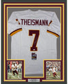 Framed Autographed/Signed Joe Theismann SB XVII Champs 35x39 Washington White Football Jersey JSA COA