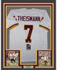 Framed Autographed/Signed Joe Theismann SB XVII Champs 35x39 Washington White Football Jersey JSA COA