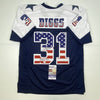 Autographed/Signed Trevon Diggs America's Team Dallas Blue Football Jersey JSA COA