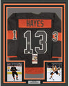 Framed Autographed/Signed Kevin Hayes 35x39 Philadelphia Black Hockey Jersey JSA COA