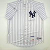 Autographed/Signed Whitey Ford New York Pinstripe Baseball Jersey PSA/DNA COA