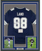 Framed Autographed/Signed CeeDee Lamb 35x39 Dallas Cowboys Blue Authentic Nike Game Football Jersey Fanatics COA