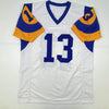 Autographed/Signed Kurt Warner St. Louis White Football Jersey GTSM COA Holo Only