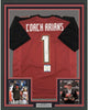 Framed Autographed/Signed Bruce Arians 35x39 Tampa Bay Red Football Jersey Beckett BAS COA