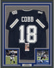Framed Autographed/Signed Randall Cobb 35x39 Dallas Dark Blue Football Jersey JSA COA