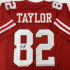Autographed/Signed John Taylor San Francisco Red Football Jersey JSA COA