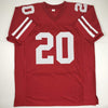 Autographed/Signed Johnny Rodgers Heisman 72 Nebraska Cornhuskers Red Football Jersey JSA COA