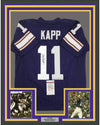 Framed Autographed/Signed Joe Kapp 35x39 Minnesota Purple Football Jersey JSA COA