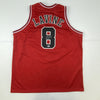 Autographed/Signed Zach LaVine Chicago Red Basketball Jersey Beckett BAS COA