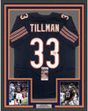 Framed Autographed/Signed Charles Tillman Peanut 35x39 Chicago Blue Football Jersey JSA COA